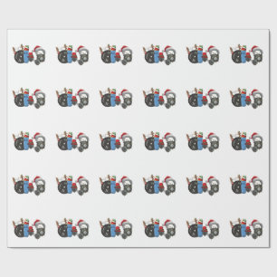 Funny Santa Weightlifting Dumbbells Gym Christmas Wrapping Paper