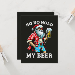 Funny Santa with Sunglasses and Beer Christmas Invitation