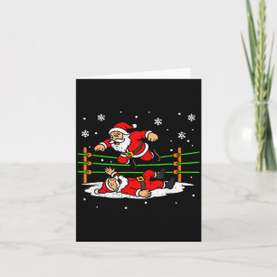 Funny Santa Wrestling Christmas Wrestler Pajama Me Card