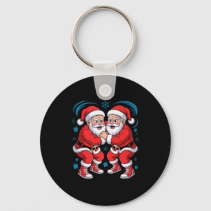 Funny Santa Wrestling Lover Wrestler Xmas Christma Key Ring