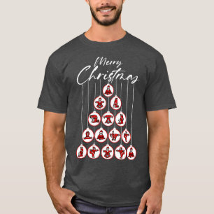 Funny Santa Yoga Poses Pun Men Women Ugly Christma T-Shirt
