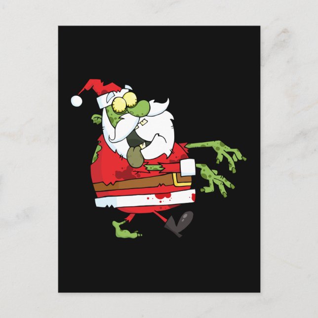Funny Santa zombie decor gifts personalised Xmas Holiday Postcard (Front)
