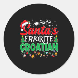Funny Santas Favorite Croatian Christmas Santa Classic Round Sticker
