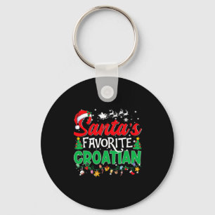 Funny Santas Favorite Croatian Christmas Santa Key Ring