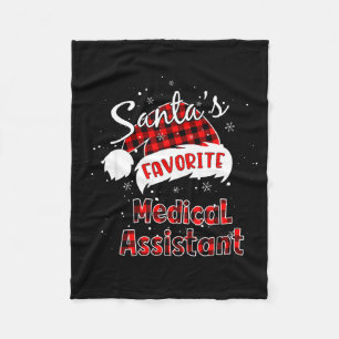 Funny Santa's Favorite Medical Istant Christmas Pa Fleece Blanket