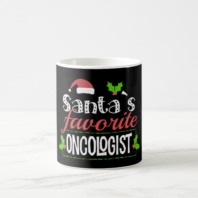 Funny Santa's Favorite Oncologist Christmas Gift Coffee Mug (Center)