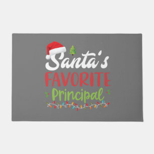 Funny Santa's Favorite Principal Christmas Doormat