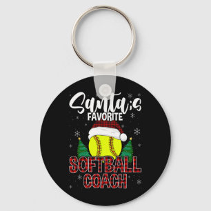 Funny Santa's Favorite Softll Coach Christmas Plai Key Ring
