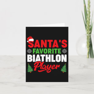 Funny Santa's Favourite Biathlon Player Christmas Card