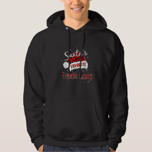 Funny Santa's Favourite Lunch Lady Christmas Match Hoodie