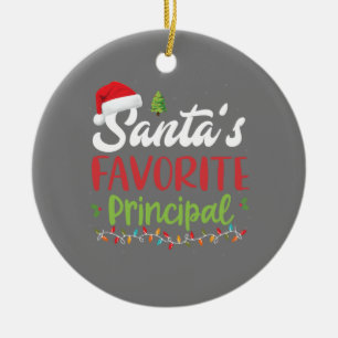 Funny Santa's Favourite Principal Christmas Ceramic Tree Decoration