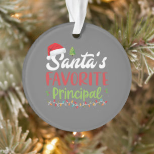 Funny Santa's Favourite Principal Christmas Ornament