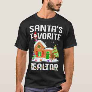 Funny Santas Favourite Realtor Estate Agent Christ T-Shirt