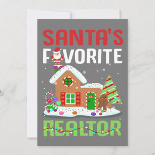 Funny Santa's Favourite Realtor Estate Agent Xmas Invitation