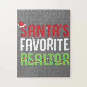 Funny Santa's Favourite Realtor Estate Agent Xmas Jigsaw Puzzle