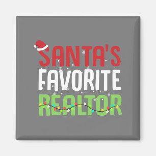 Funny Santa's Favourite Realtor Estate Agent Xmas Magnet