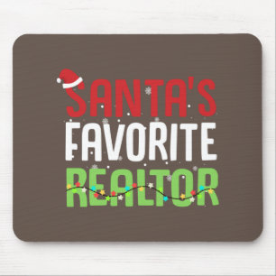 Funny Santa's Favourite Realtor Estate Agent Xmas Mouse Mat