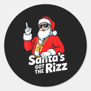 Funny Santa's Got The Rizz Christmas Meme 67  Classic Round Sticker