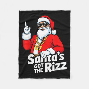 Funny Santa's Got The Rizz Christmas Meme 67 Fleece Blanket