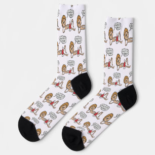 Funny Santa's Here Xmas Humour Socks