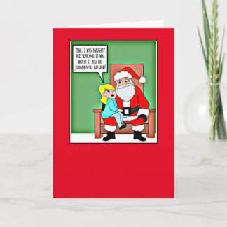 Funny Santa's Lap Holiday Greeting Card