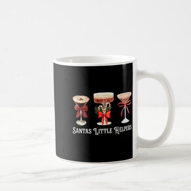 Funny Santa's Little Helper Martini Tail Merry Chr Coffee Mug (Right)