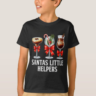 Funny Santa's Little Helper Martini Tail Merry Chr T-Shirt