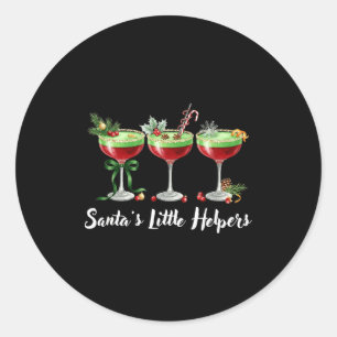 Funny Santa's Little Helpers Tail Humor Holiday Xm Classic Round Sticker