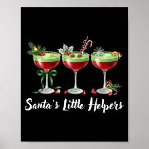 Funny Santa's Little Helpers Tail Humor Holiday Xm Poster