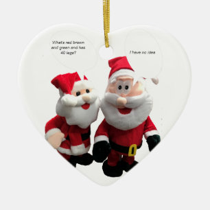 Funny Santa's Telling Jokes Christmas Ceramic Tree Decoration