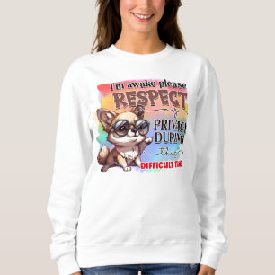 Funny sarcasm awake word art dog sweatshirt