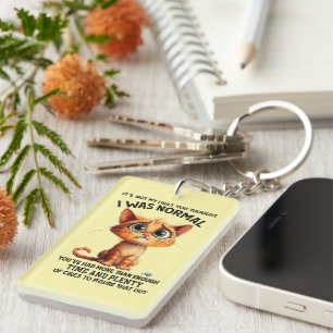Funny sarcasm cat normal key ring
