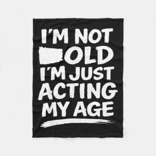 Funny sarcasm gag humor old age joke conversation fleece blanket
