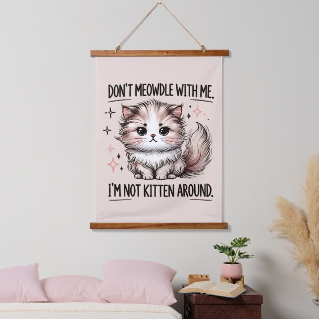 Funny sarcasm kitten word art hanging tapestry (Bedroom)