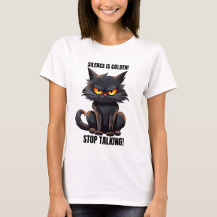 Funny sarcasm word art talking cat T-Shirt