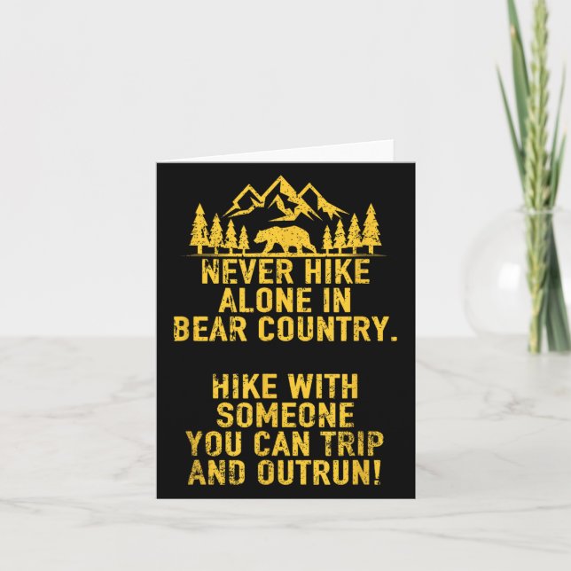 Funny Sarcastic Adult Humour Outdoors Bear Hiking  Card (Front)