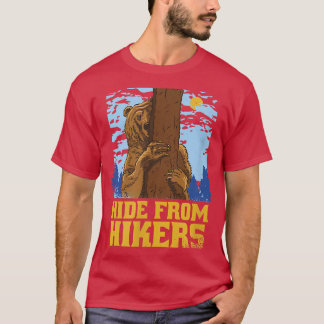 Funny Sarcastic Bear Hiding from Hikers Camping Ou T-Shirt