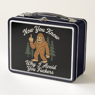 Funny Sarcastic Bigfoot Avoidance Humourous Quote  Metal Lunch Box