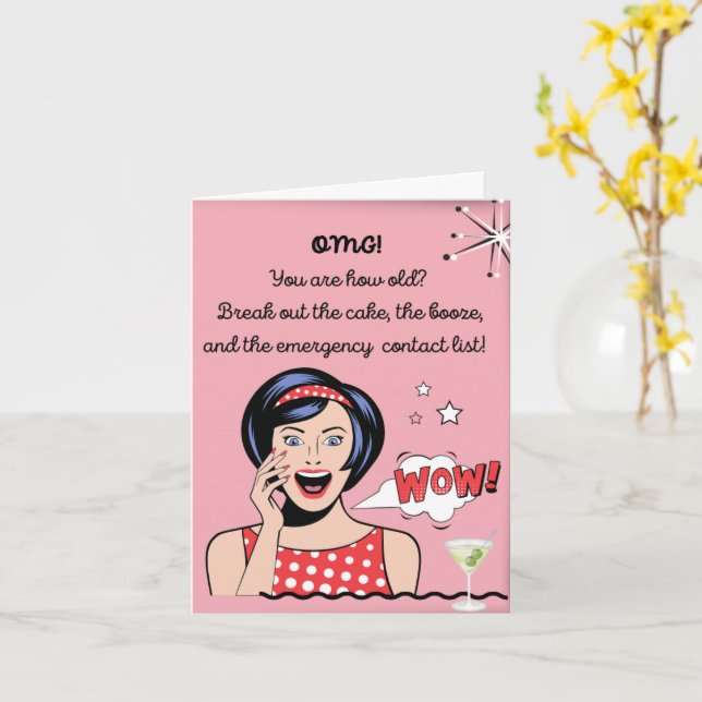 Funny Sarcastic Birthday Card (Yellow Flower)