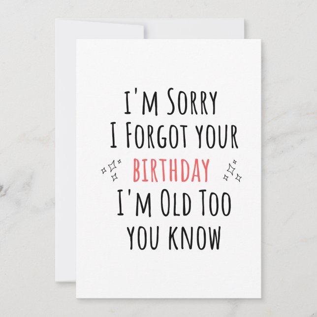 Funny  sarcastic birthday holiday card (Front)