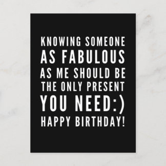 Funny sarcastic birthday wish for a boyfriend postcard