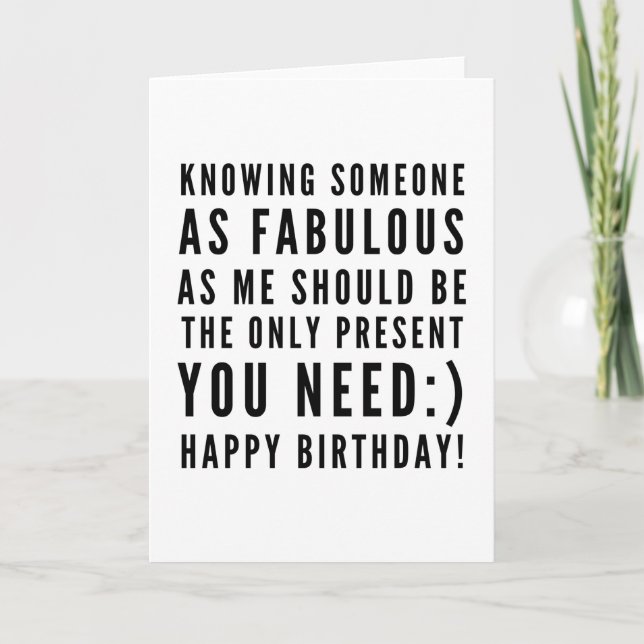 Funny sarcastic birthday wishes for boyfriend card (Front)