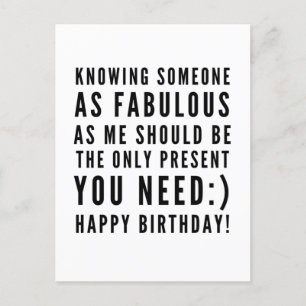 Funny sarcastic birthday wishes for boyfriend postcard