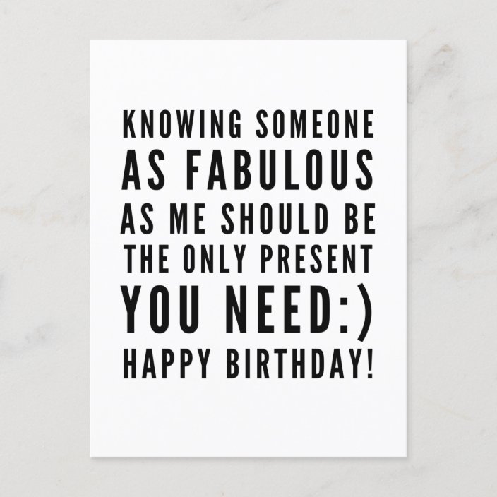 Funny Sarcastic Birthday Wishes For Boyfriend Postcard | Zazzle.co.uk