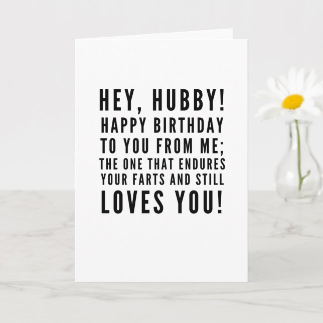 Funny sarcastic birthday wishes for husband card (Small Plant)