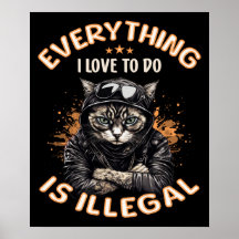 Funny Sarcastic Cat Bad Kitty Thug Gangster Cat  