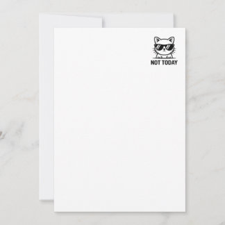 Funny Sarcastic Cat Not Today Minimalist Design Holiday Card