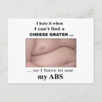 Funny Sarcastic Cheese Grater Abs Postcard