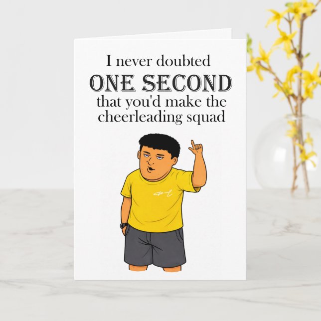 funny sarcastic congratulations for cheerleader card (Yellow Flower)