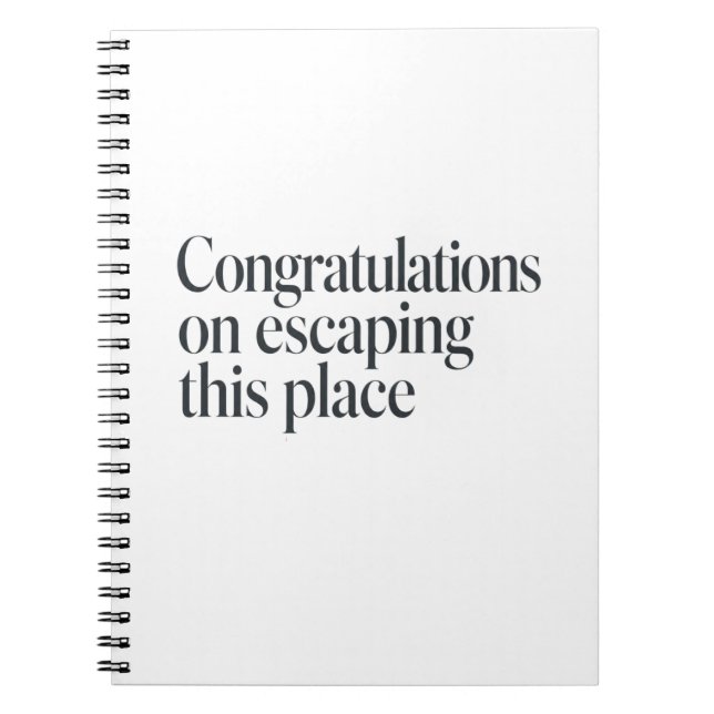 Funny Sarcastic Coworker Leaving Quote Notebook (Front)